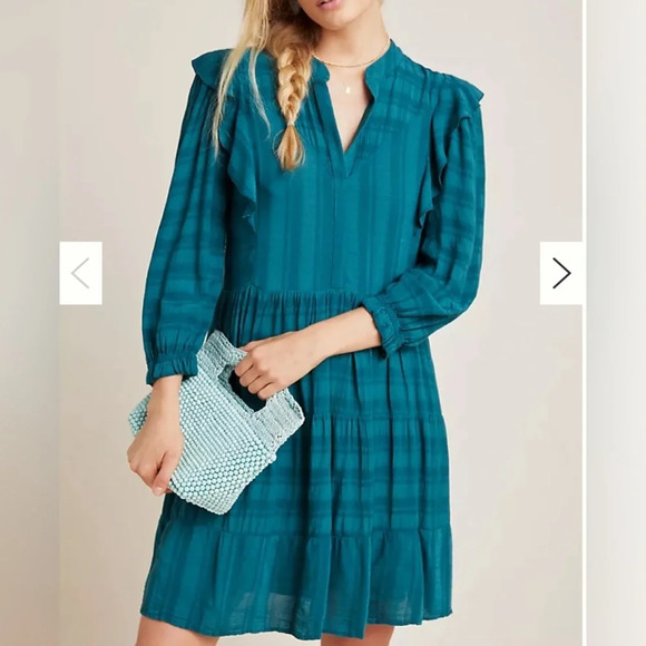 Anthropologie Dresses & Skirts - 🤍Anthropologie Amadi Rossi Ruffled Tunic Dress Women's Size X-Small